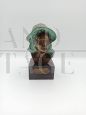 Small bronze bust of a woman sculpture by Gianni Visentin