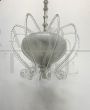 Chandelier attr. Barovier in white Murano glass, 1960s