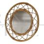 Round woven rattan wall mirror