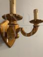 Pair of antique gilded candle-shaped wall lights from 19th century