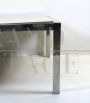 Vintage steel and parchment coffee table, 1970s