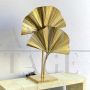 Polished brass ginkgo leaf table lamp, 20th century