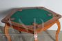 1940s Art Deco poker gaming table in elm with green baize top