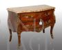 Antique Napoleon III French chest of drawers in precious wood with marble top