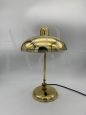 1960s design desk lamp in golden metal and brass