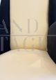 Pair of Gio Ponti armchairs for Isa Bergamo in cream and midnight blue velvet, 1950s