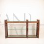 Design console attributed to Carlo Scarpa in solid wood with glass shelves