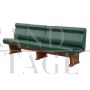 Vintage style wall bench in green leather