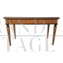 Louis XVI style large desk or table richly inlaid