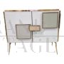 Sideboard with 2 glass doors in soft colours