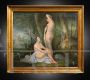 Pair of antique French oil paintings on canvas depicting Nymphs