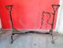 Vintage iron fireplace andiron with pot holder