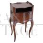 Elegant antique walnut bedside table cabinet, 19th century