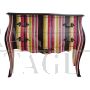 Baroque style dresser with multicolored stripes