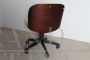 Swivel office chair by Ico Parisi for Mim Roma in rosewood   