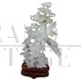 Chinese sculpture of a tree with birds in carved jade from the 20th century