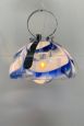 Design pendant light by Esperia in blue and white Murano glass                            