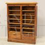 Office filing cabinet with double roller shutter in oak