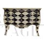 Baroque style chest of drawers with black and white diamonds