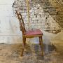 Set of 4 vintage Scandinavian style chairs in old pink velvet