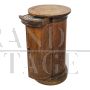 Antique wooden cylinder bedside table