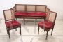 Antique lounge set with sofa and armchairs from the Louis XVI era, 18th century Italy