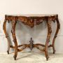 Antique Louis Philippe console table in richly carved walnut