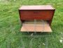 Vintage mid-century small wooden shoe rack cabinet, 1950s