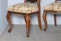 Set of 4 antique Louis Philippe chairs in walnut with carved backrest, Italy 1850s