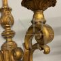 Pair of antique wall lights from the mid-19th century in carved and gilded wood