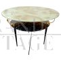 Fontana Arte style coffee table in marbled glass, Italy 1950s