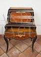 Antique French Napoleon III drop front ladies desk in precious exotic woods