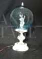 70s table lamp with light blue glass