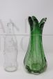 Vintage green Murano glass vase with bubbles, Italy 1960s