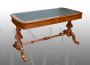 Antique Victorian desk in walnut briar with chiselled leather top