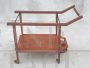 Vintage 1950s teak trolley with removable glass top