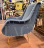 Mid-century modern Italian armchair in powder blue velvet   