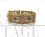 Vintage yellow gold bracelet with precious gemstones flowers