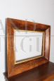 Antique Charles X tray frame in walnut with gold leaf