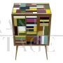 Small dresser with three drawers in multicolored Murano glass