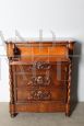 Small antique Tuscan carved dresser with drop-down drawer