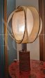 Vintage table lamp in parchment and bamboo Gabriella Crespi style