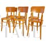 Set of 6 1950s bent beech bistro chairs