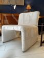 Vintage armchair with a modern design in white velvet, 1970s