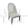 Design chair in pink and white velvet