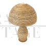 Pair of bamboo mushroom table lamps