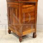 Antique Charles X capuchin bedside table in walnut, 19th century Italy