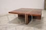 70s Italian design coffee table in briar wood with geometries