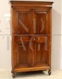 Antique Louis Philippe Capuchin wardrobe or cupboard in walnut, 19th century Italy