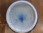 Vintage blue ceramic Rumtopf jar with lid